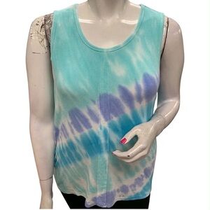 KEREN hart Aqua and Lavender Tie-Dye Tank Top Size XL